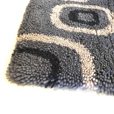 New Hand Hooked Dusty Blue Shag 2" x 5' Runner Rug
