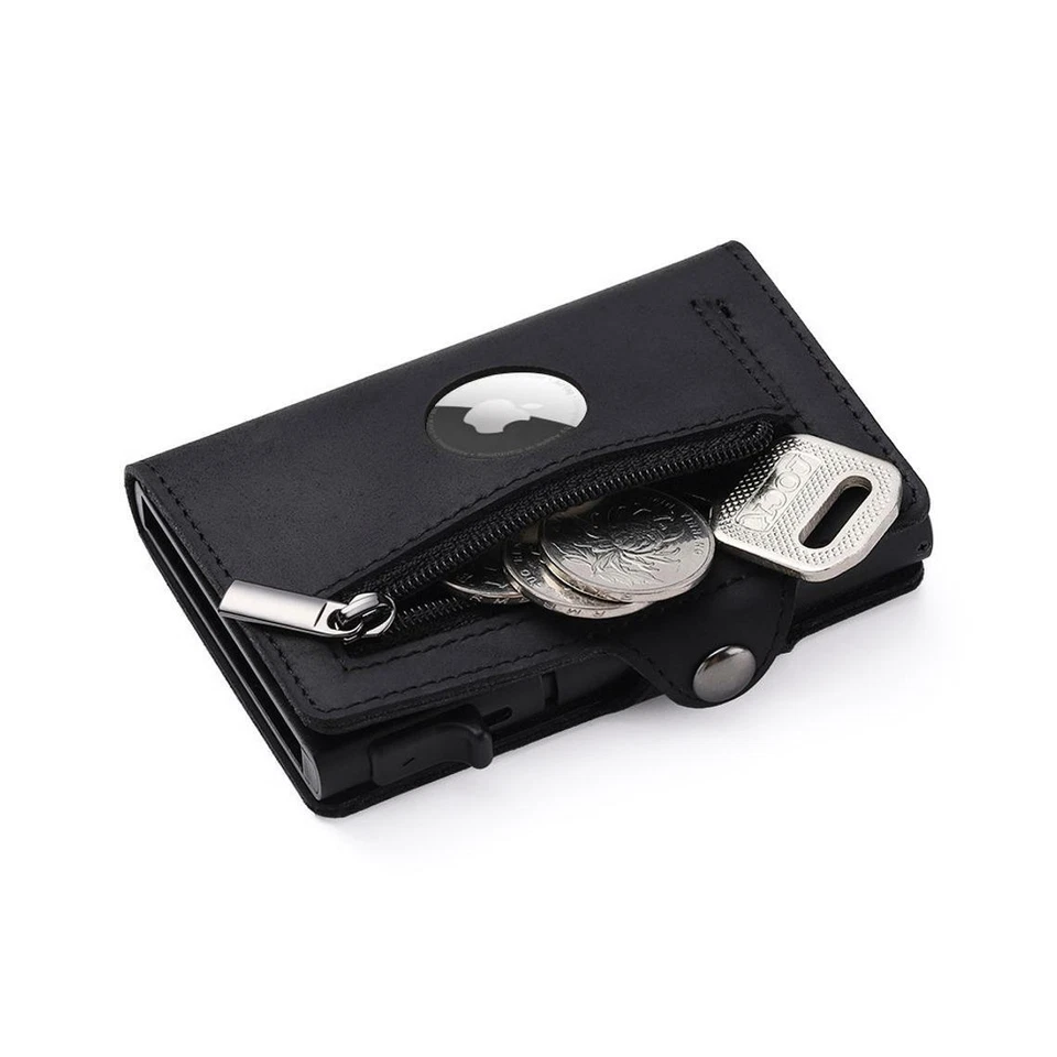 Airtag Wallet Genuine Leather Credit Card Money Holder AirTag Case Air Tag Cover - Image 4 of 4