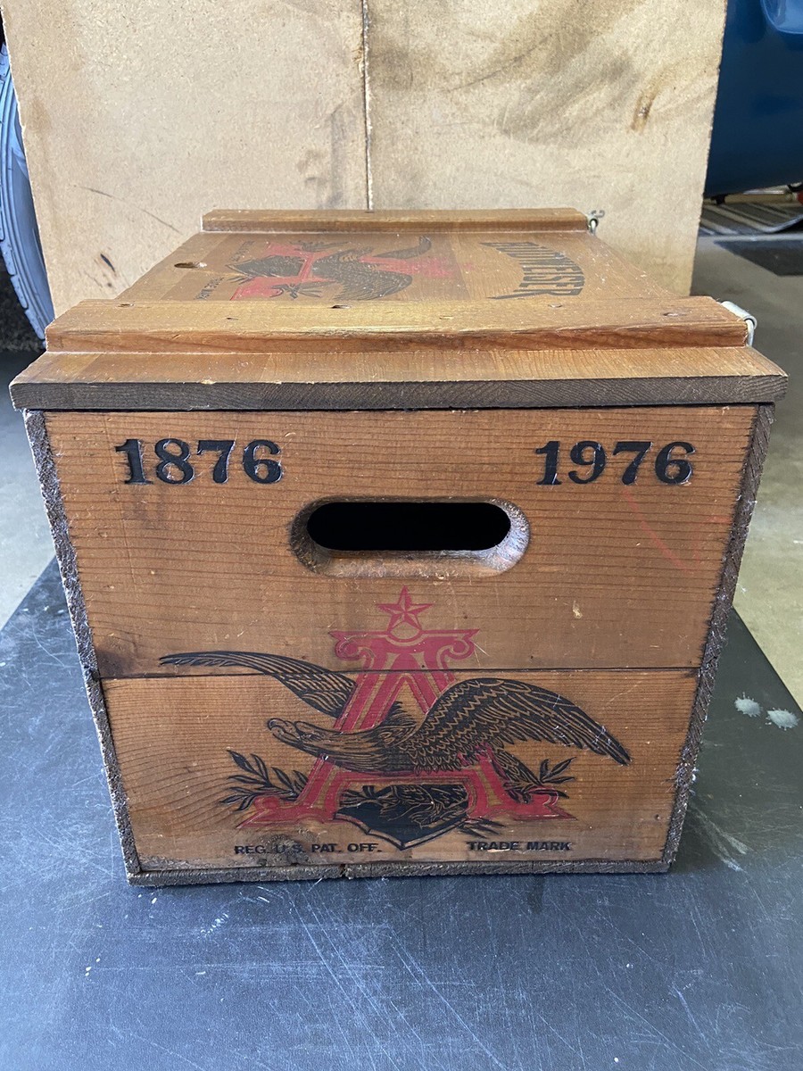 ★Budweiser ヴィンテージ木箱 Anheuser-Busch★ Vintage Anheuser Busch Wood Beer Crate: 100 Year Anniversary