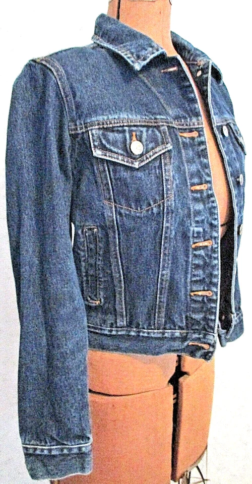 Chaqueta/Talla S Jean Azul Oscuro ARIZONA Denim Metal Logotipo Repujado Botones Bolsillos Foto 2 de 4