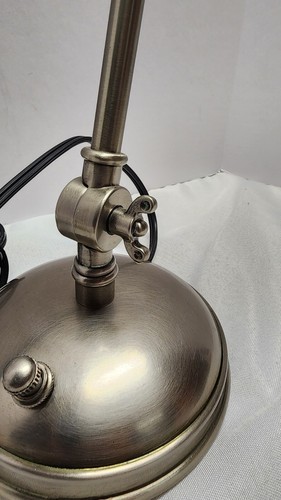 Pottery Barn 3 Way Adjustable Task Desk Lamp Silver Heavy Vintage - Picture 6 of 10