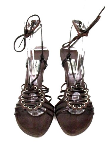 PHILOSOPHY DI ALBERTA FERRETTI BRAUNE LEDER RIEMCHEN KNÖCHEL WICKEL SANDALEN GR.36,5 - Bild 3 von 5