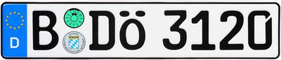 German Euro Plate with Registration Seals - Euro (EU) Style - Random Characters