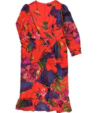 Tahari Womens Belted Midi Dress, mediumred, 16