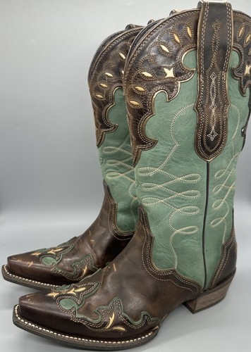 ARIAT Zealous Westernstiefel Snip Toe 10015347 Damen Gr. 8B braun grün Einlage