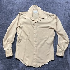 Vintage Golden Arrow Shirt Mens 15.5x33 Ultressa Polyester Disco Button Up 70s