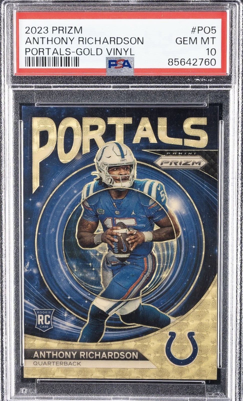 Anthony Richardson Panini Prizm Portals #PO5 Gold Vinyl