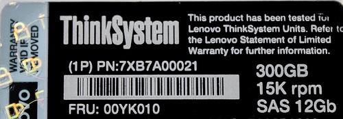 Disque dur Lenovo 00YK010 300 Go 15K SAS 12G 512N 2,5" - Photo 2/8