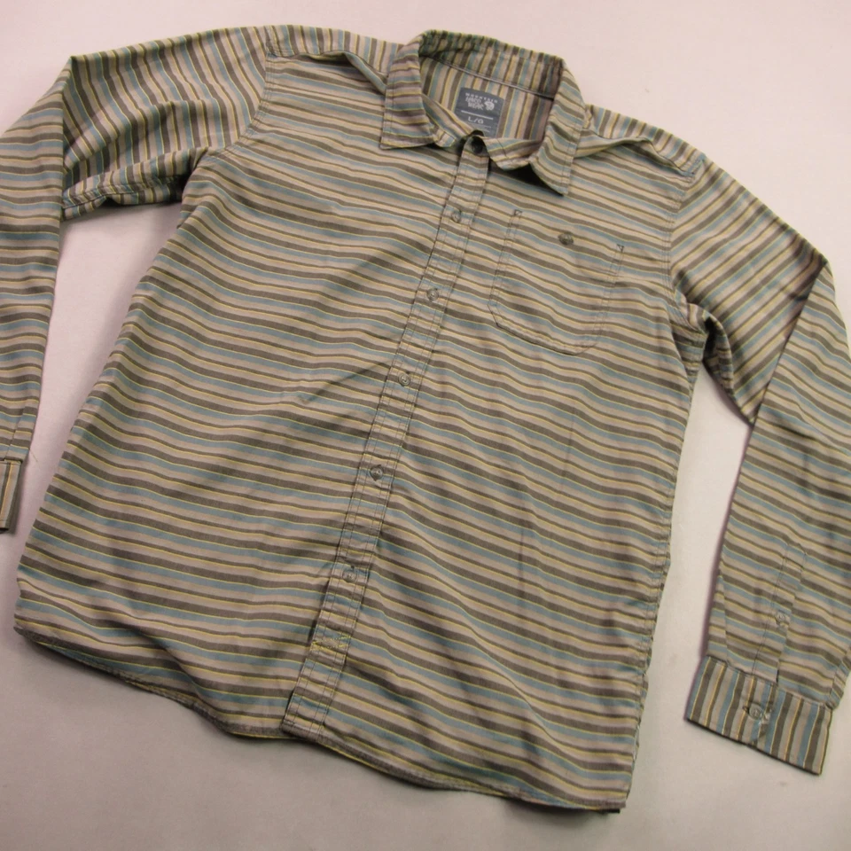 Camisa Mountain Hardwear Para Hombre Grande Manga Larga Botón Frontal Rayas Bolsillo Foto 2 de 4