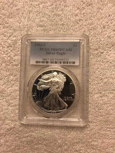 1993-P American Silver Eagle PR69 DCAM PCGS Blue Label