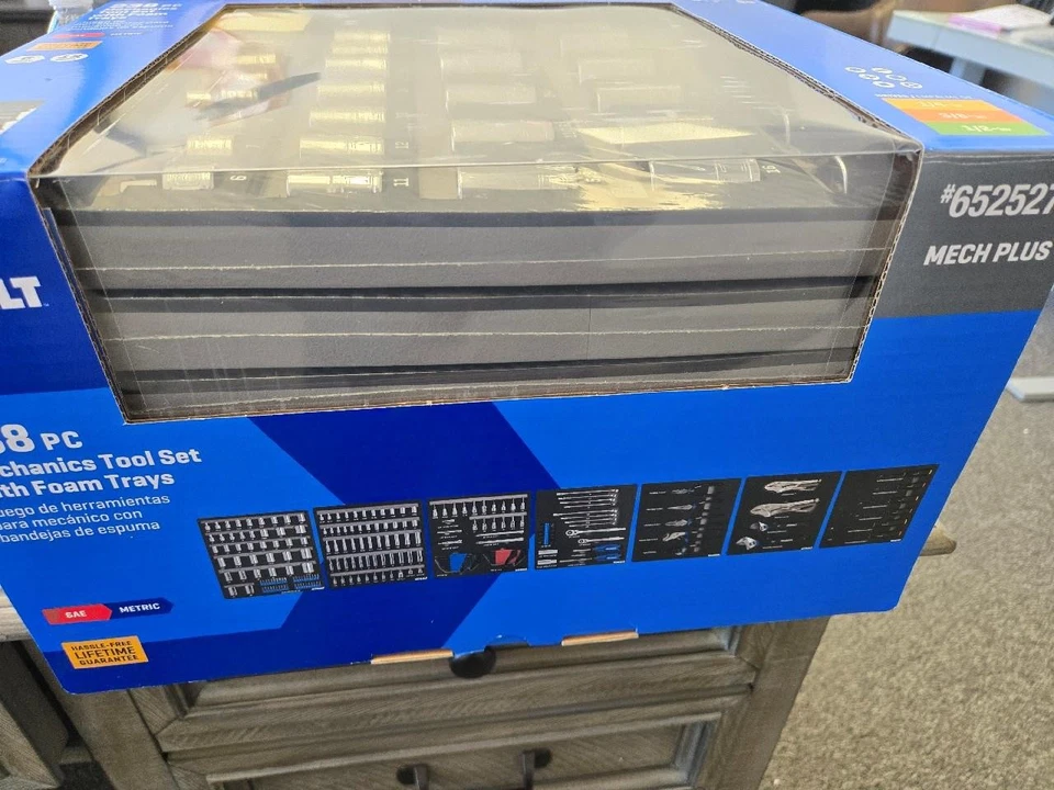 = Juego de herramientas mecánicas métricas SAE estándar Kobalt 238 PC con bandejas de espuma 6525270 Foto 3 de 4
