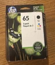 HP 65 Black and Tri Color Ink Cartridge 2 Pack Original HP Ink Sealed Box 03/24