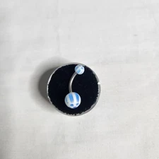 14 Gauge Blue Tie Dye Ball Belly Button Ring Body Piercing Jewelry