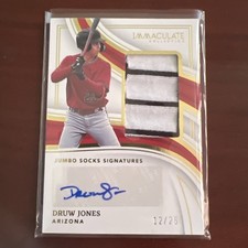 2023 Panini Immaculate Dru Jones Jumbo Socks Signatures Autograph /25 