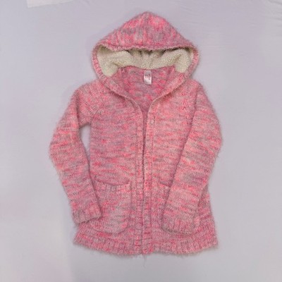 Girls Multicolor sweater with fleece lined hood
