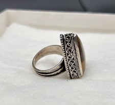 Tiger Eye Gemstone Ring 925 Sterling Silver Ethnic Triangle 1  Across Men Women