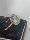 Vintage 1990-s 14 Ct Rolled Gold Large Green Peridot Ring Size UK N US 6 3/4