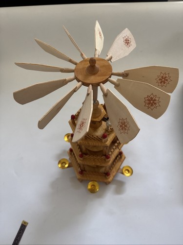 Vintage Joybrite Windmühle Karussell Krippe 18" mit Box Weihnachten LESEN - Bild 2 von 12