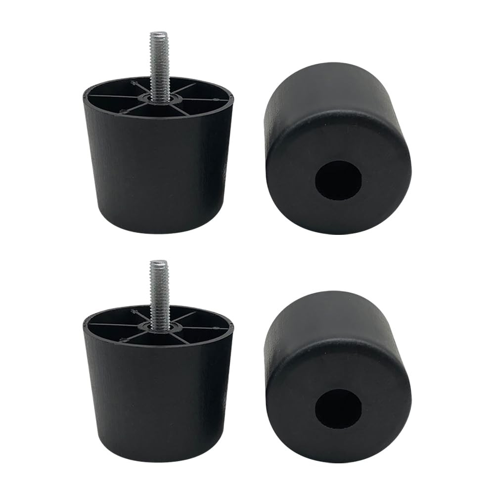 Pieds de meuble ronds coniques de 5,1 cm en plastique noir pour canapé Lot de 4