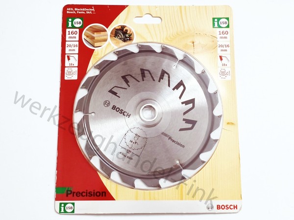 Bosch KreissäGeblatt 160Mm X 20Mm / 16Mm X 18 ZäHne / Precision / 2609258855-image