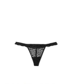 Victoria's Secret PINK Wink Push Up Bra & Thong Panty Set Black Stars