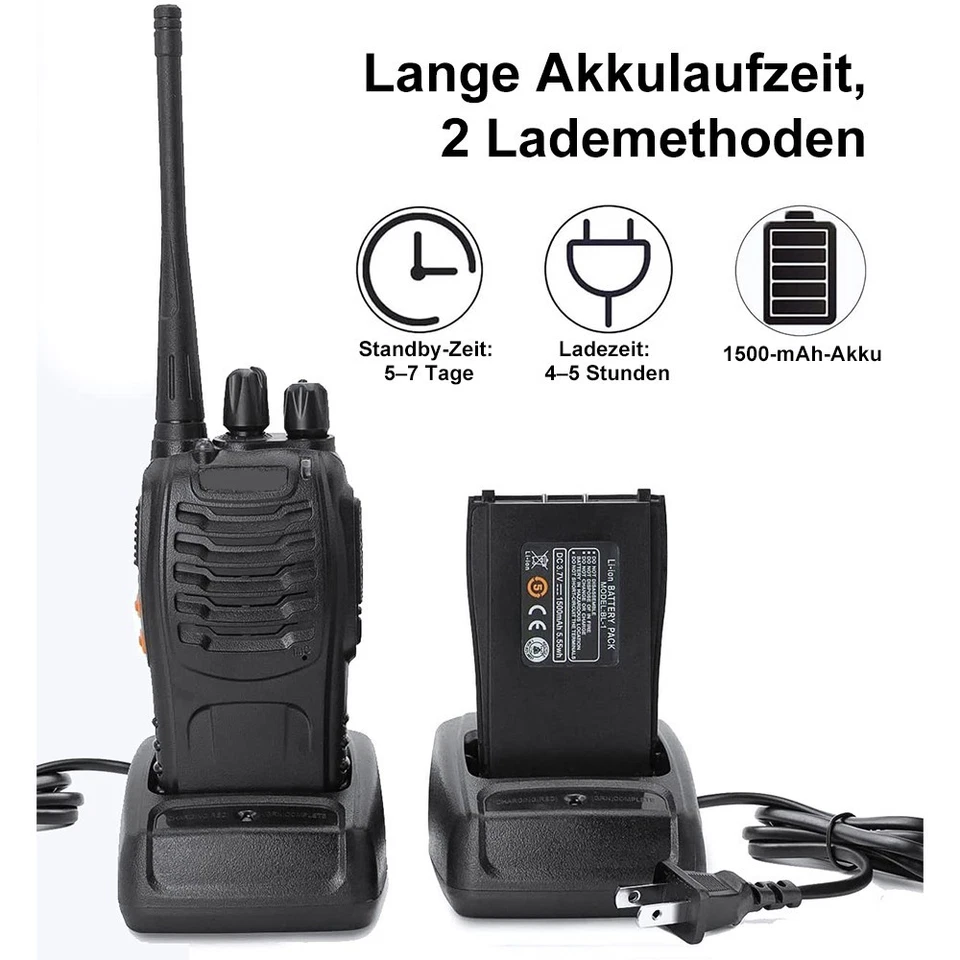 2/4X Baofeng Walkie Talkie BF-888S Sprechfunkgeräte Handfunkgerät Set 16Kanäle - Bild 3 von 4