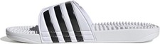 adidas Unisex-Adult Adissage Slides 17 Women/16 Men, White/Core Black/White