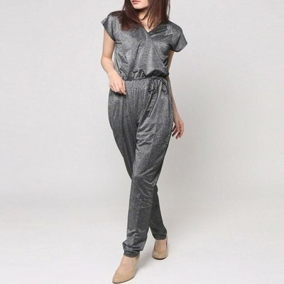 Desigual Damen Jumpsuit Silber Stretch Rl1 Größe M EU 40