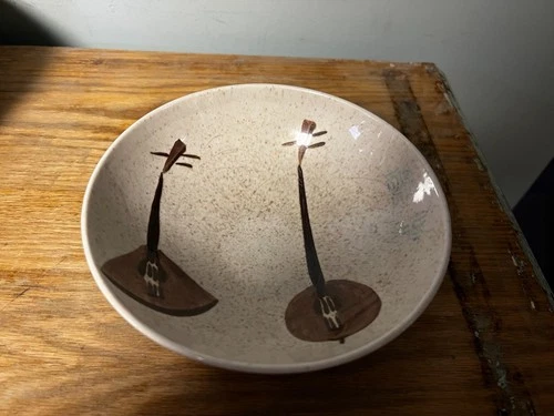 Vintage  1950's RED WING LUTE SONG CEREAL or SOUP Bowl Mid-Century Modern