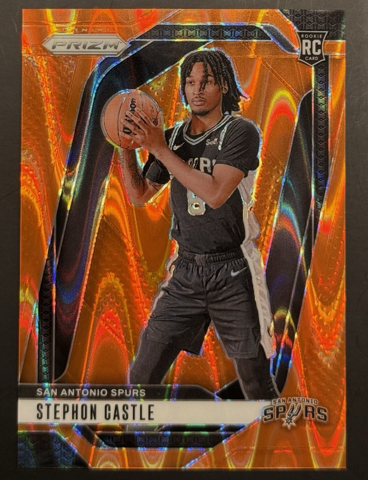 Stephon Castle - 2024 Panini Prizm #234 Orange Seismic Prizm /199 (RC)