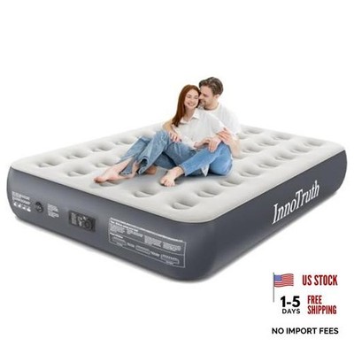 Camping Air Mattress with Built-in Queen Grey 13'' Height (For Camping/Outdoor)