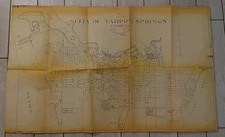 Rare VTG Hand Drawn & Printed 44x27 MAP Florida TARPON SPRINGS Nautical Decor