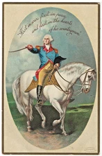George Washington on his Horse PATRIOTIC Postcard Embossed 1908 U