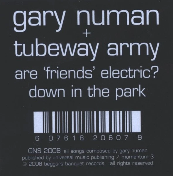 GARY NUMAN -    Are Friends Electric/Down In The Park- Rare 2008 7” Picture Disc - Imagen 3 de 3