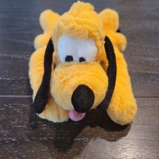 Disney Parks Pluto Stuffed Animal Plush Small 13 Inch Embroidered Collar Dog