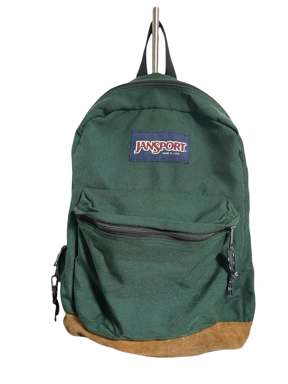 Jansport Backpack Hunters Green With Leather Bottom Vintage