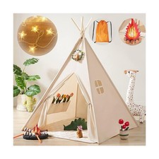 Tiny Land Teepee Tent for Kids with Star Lights, Foldable Play Tent for Girls...