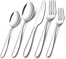 Juego de cubiertos de 40 piezas para 8, juego de cubiertos de acero inoxidable, cocina Ute