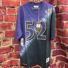 Mitchell & Ness Ray Lewis Baltimore Ravens Diagonal Tie-Dye V-Neck T-Shirt  LG