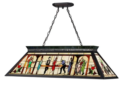 Z-Lite KD28 Tiffany 43-3/4"W 4 Light Chandelier - Black - Picture 2 of 2