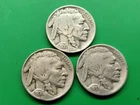 1935 36 37 Buffalo Nickels. Full Date Good Cir Coins.