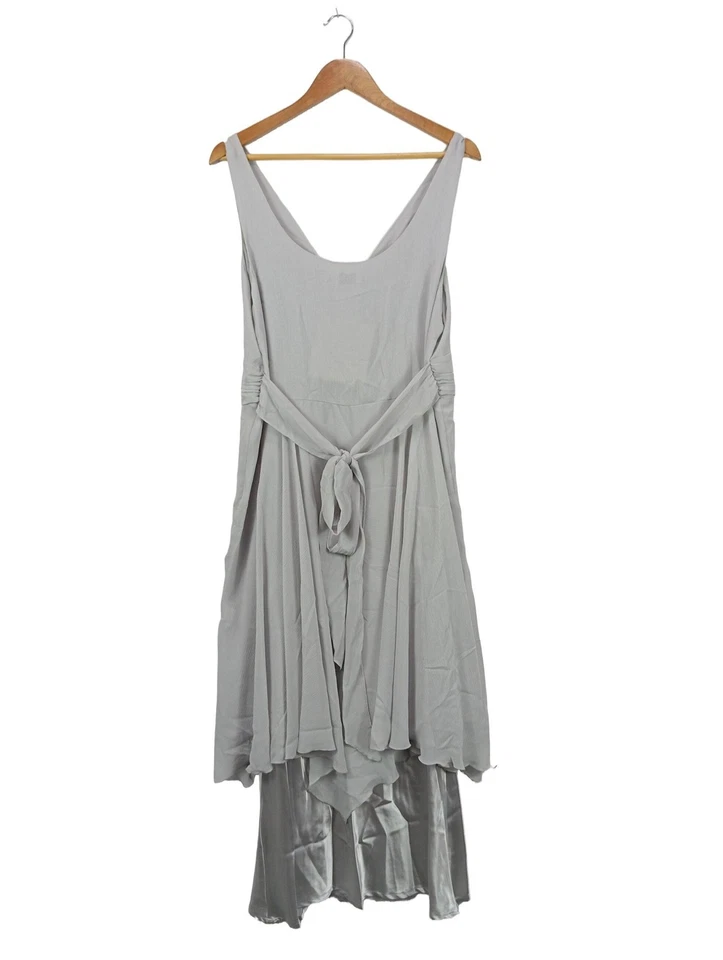 TOGETHER Midikleid Damen Kleid Gr. DE 46 hellgrau Elegant - Bild 2 von 4