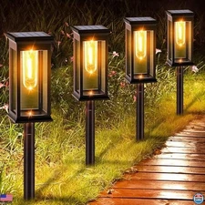 Amzxart 8-Pack Solar Pathway Lights - Bright Waterproof Outdoor Solar Lighting