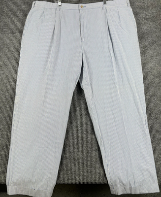 Vintage Polo Ralph Lauren Hammond Seersucker Pants Mens 48x30 Blue