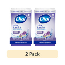 2 Pack Dial Lavender Jasmine Calm Soothe Antibacterial Bar Soap 4 oz 8 Bars