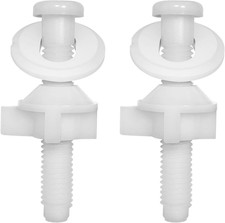 Toilet Seat Screws Replacement White Plastic Bolts Screws with Nuts for Top Moun