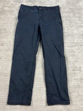 St Johns Bay Pants Mens 32x30 Blue Chino Super Stretch Cotton Blend Casual