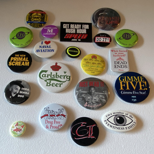 Vintage (‘80s - ‘90s) Mixed Lot of 20 Pinback Buttons Badges