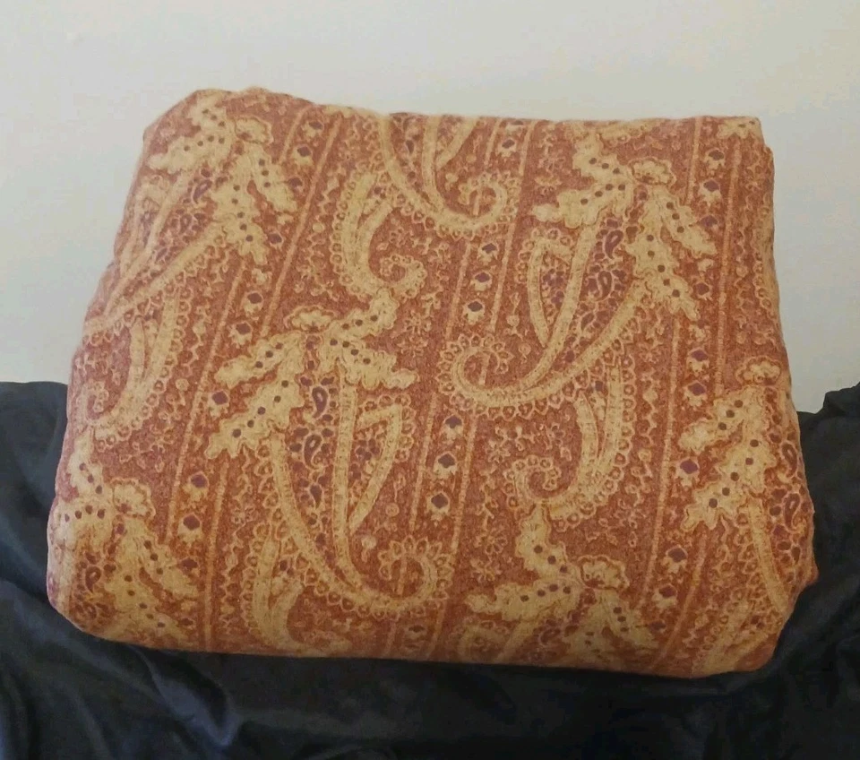 Eddie Bauer Home King Duvet Cover 100% Cotton Paisley Terracotta Tan Orange  - Image 2 of 4