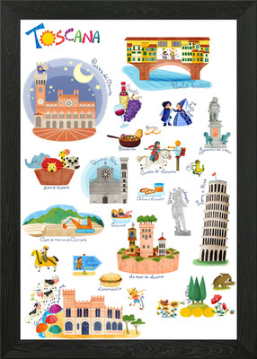 Gerahmtes Wandbild Toskana Poster Leinwanddruck Bild